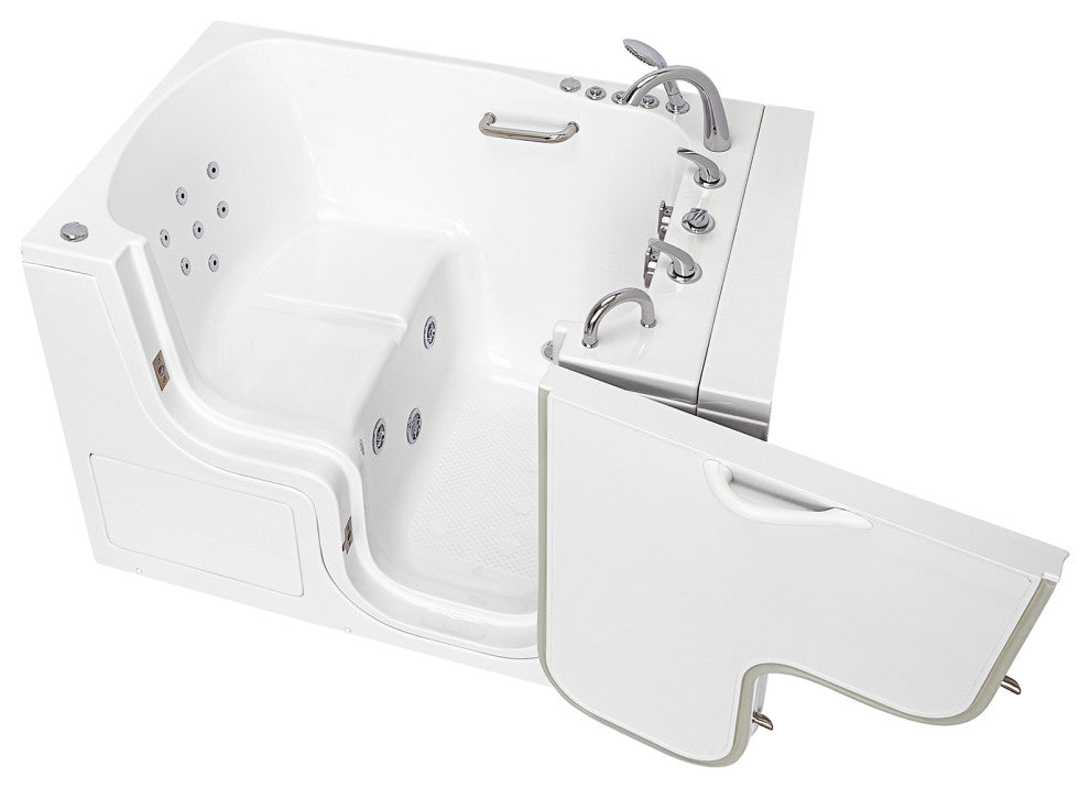 Ella Wheelchair Transfer 36"x55" Acrylic Walk-In Bathtub,Faucet, 2" Dual Drain,