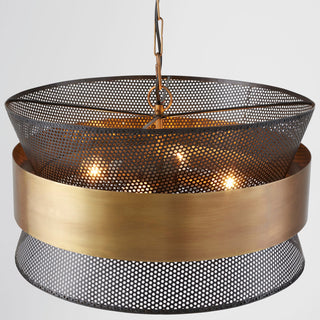 Capital Lighting 330447 4 Light 12" Tall Pendant - Patinaed Brass / Black