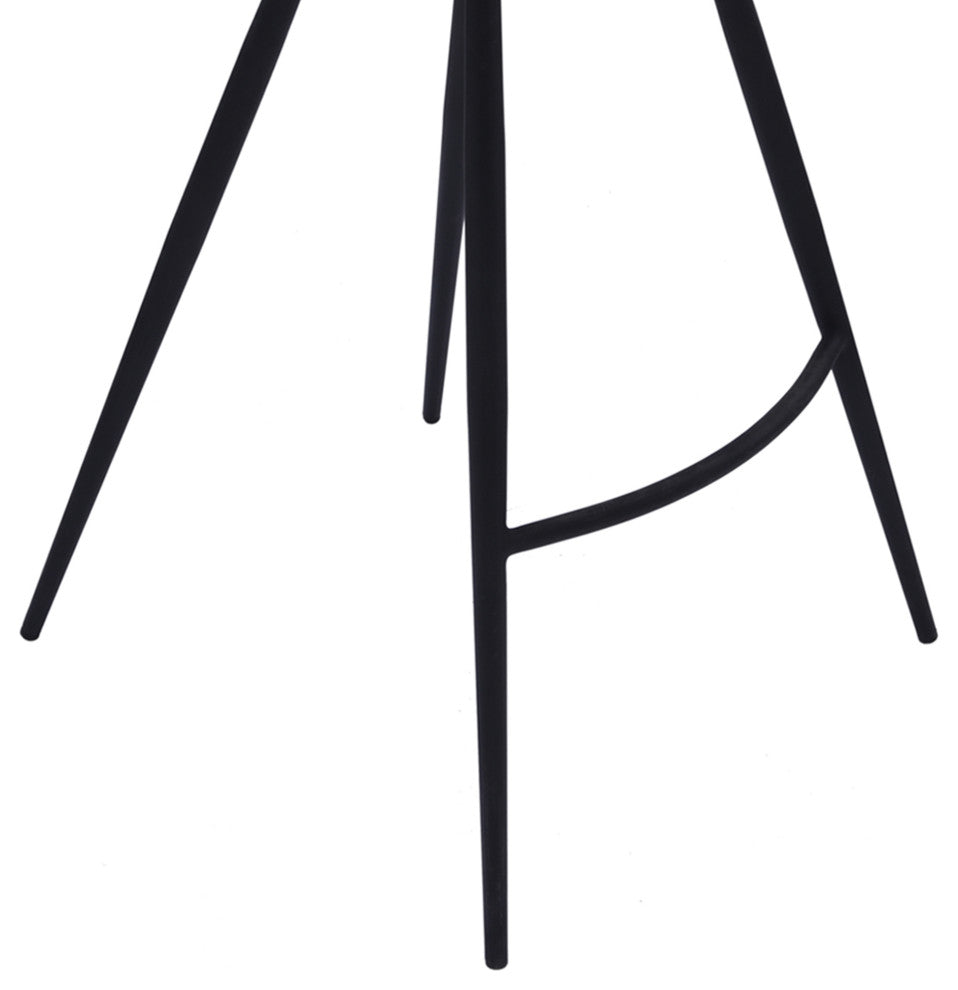 Zurich 30" Bar Height Metal Barstool In Vintage Coffee Faux Leather