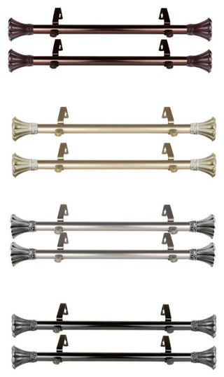 Dakota Side Curtain Rods 12-20", Black