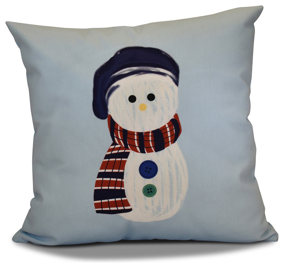 Sock Snowman Pillow, Light Blue, 26"x26"
