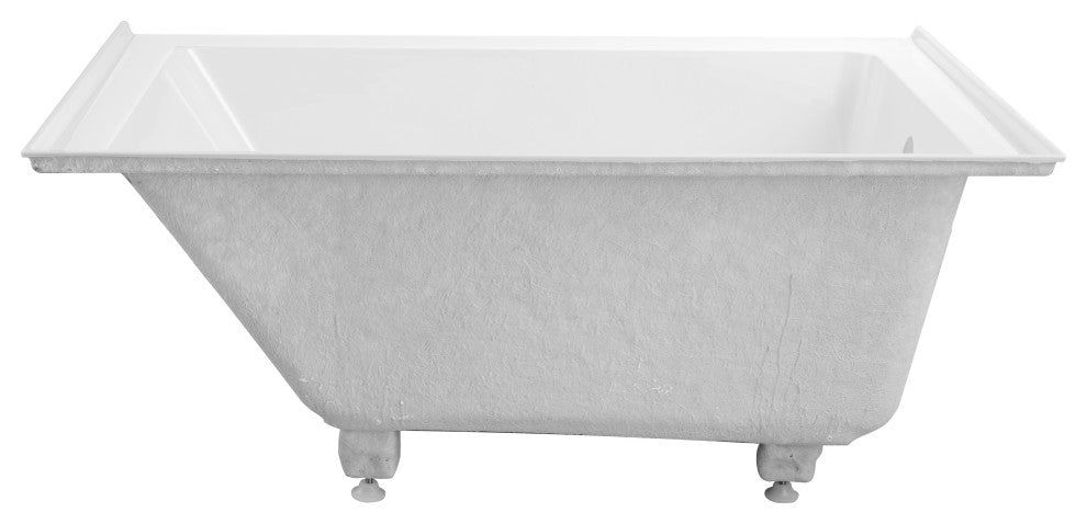 Vanity Art Alcove Soaking Acrylic Bathtub, White/Brushed Nickel, 48"x32", Left