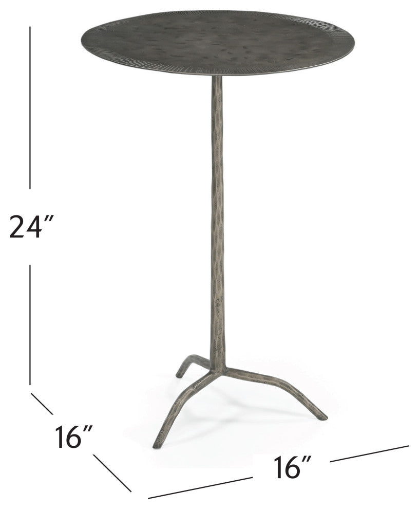 Silas Hammered Metal Design Accent Table