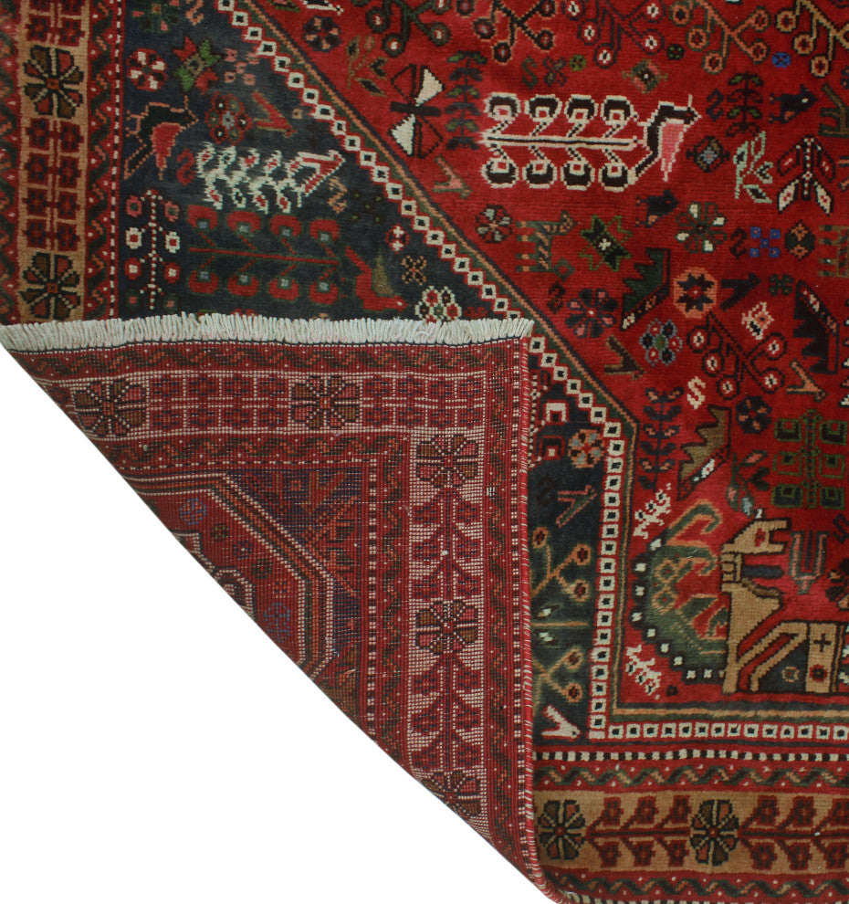 Fine Vintage Distressed Adusa Red Rug