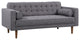 Element Mid Century Modern Loveseat, Dark Gray Linen and Walnut Legs