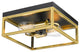 Bethel International YS2181C12BGD 2 Light Flush Mount, Black and Gold