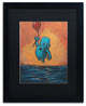 ''Float Ii'' Matted Framed Art, Black Frame, Black Matte, 20x16