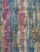 8 x 10 Gray Colorful Abstract Stripes Area Rug
