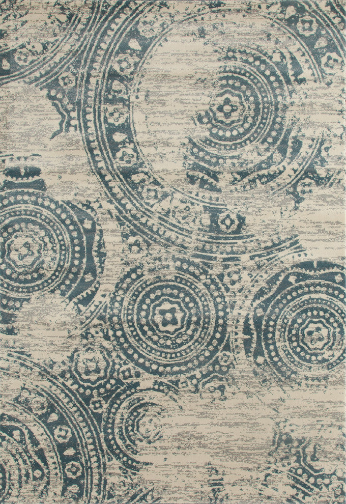 Milan Coins Blue 3'11"x5'7" Area Rug