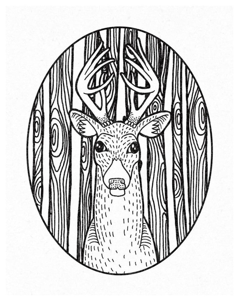 "Forest Friends III Black and White" Paper Print by Elyse DeNeige, 24"x30"