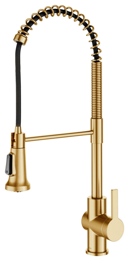Britt Commercial Style 3-Function Pull-Down 1-Handle 1-Hole Kitchen Faucet, Brushed Brass (Model Kpf-1691bb)