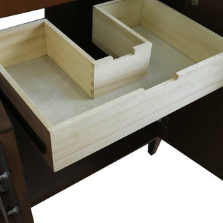 31" Single Sink Vanity, Walnut Finish, Black Galaxy Granite With Oval Sink