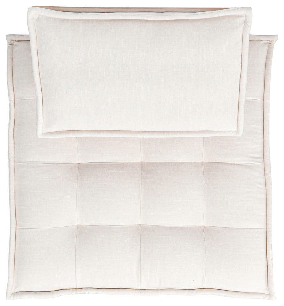 Arwen 42" Square Modular Pillow-Back Lounge Chair, Beige Linen