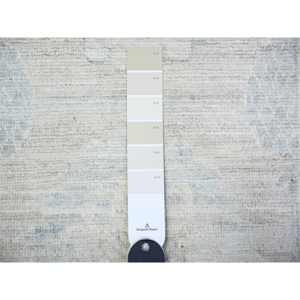 Timberwolf Gray White Wash Peshawar Khotan Hand Knotted XL Runner Rug  2'10"x15'