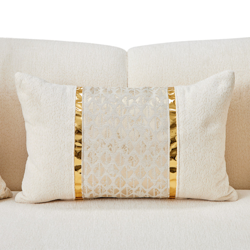 Sassani Chenille Sofa, Crepe/Gold