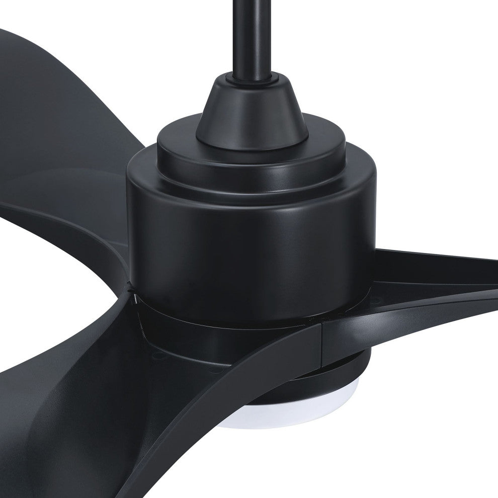 66 in Modern LED Ceiling Fan with 3 Blades and Remote Control, Black