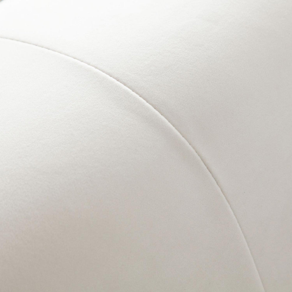 Paloma Armless Chair in Light Cream Velvet