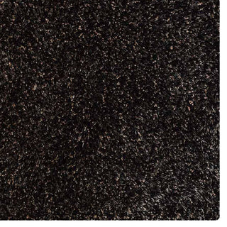 HAND TUFTED SHAG POLYESTER ECO-FRIENDLY AREA RUG,Silver&Black Color,Solid Design
