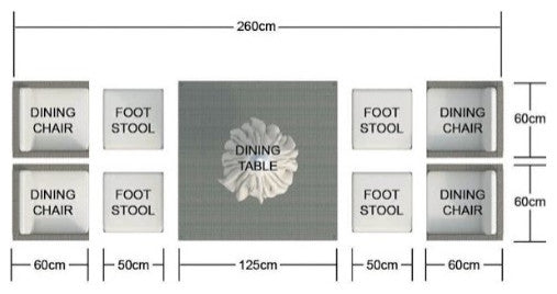 9-Piece Clear and Gray Glass Dining Set