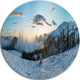 Morning Winter Carpathian Mountains, Landscape Disc Metal Artwork, 11"