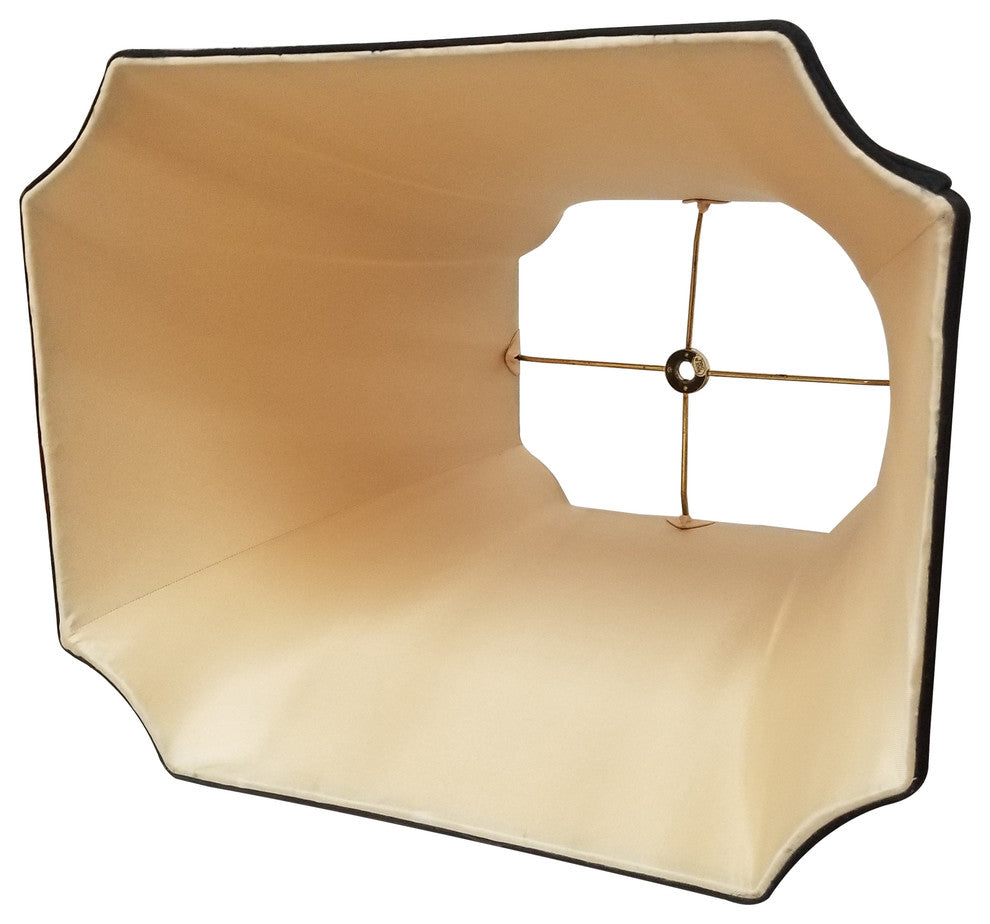 Royal Designs Rectangle Inverted Cut Corners Lamp Shade, Black, 15x15x12.5
