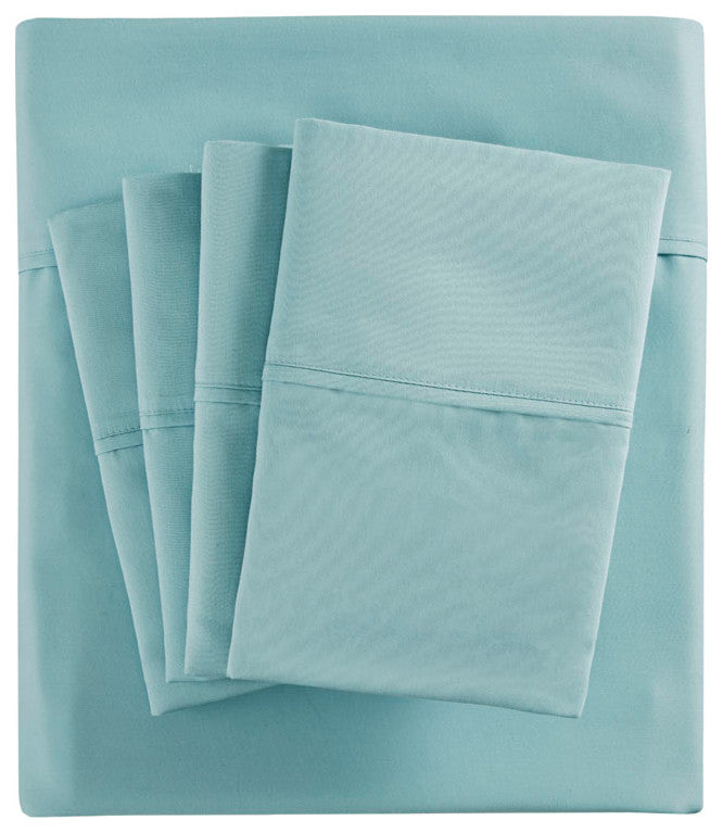 Madison Park 800 Thread Count Cotton-Blend Sateen 6-Piece Sheet Set, Aqua