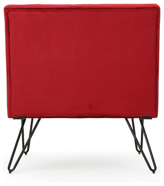 GDF Studio DuSoleil Velvet Modern Armless Chair, Berry