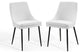 Side Dining Chair, Set of 2, Fabric, Metal, Black White, Cafe Bistro Restaurant