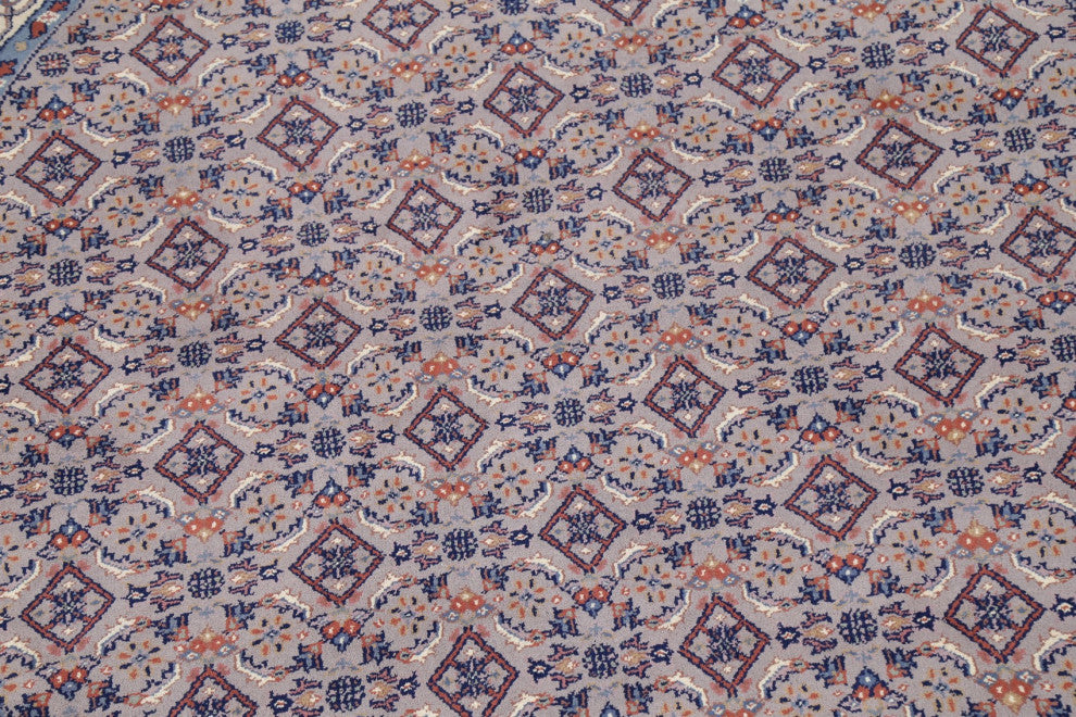 Bidjar Oriental Traditional Area Rug Hand-Knotted Indian, Gray, 8'3"x8'0