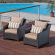 Deco 2 Piece Aluminum Outdoor Patio Club Chairs, Maxim Beige
