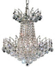 Elegant Victoria Dining Room Light, Chrome Finish With Royal Cut Crystal