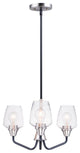 Maxim Goblet Three Light Chandelier 26124CLBKSN