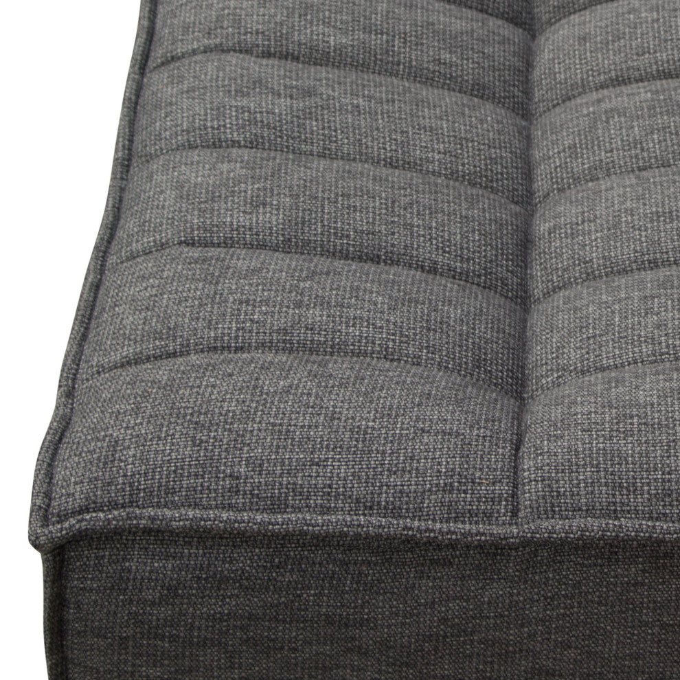 Marshall Scooped Seat Ottoman in Grey Fabric