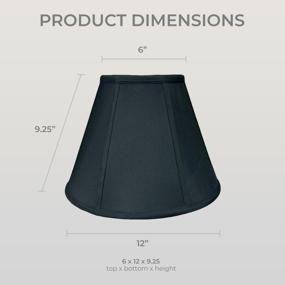 Royal Designs Deep Empire Bell Lamp Shade, Black, 6x12x9.25, Set of 2