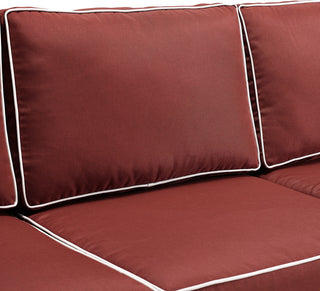 Bradenton Sofa With Navy Cushions, Cushions: Sangria