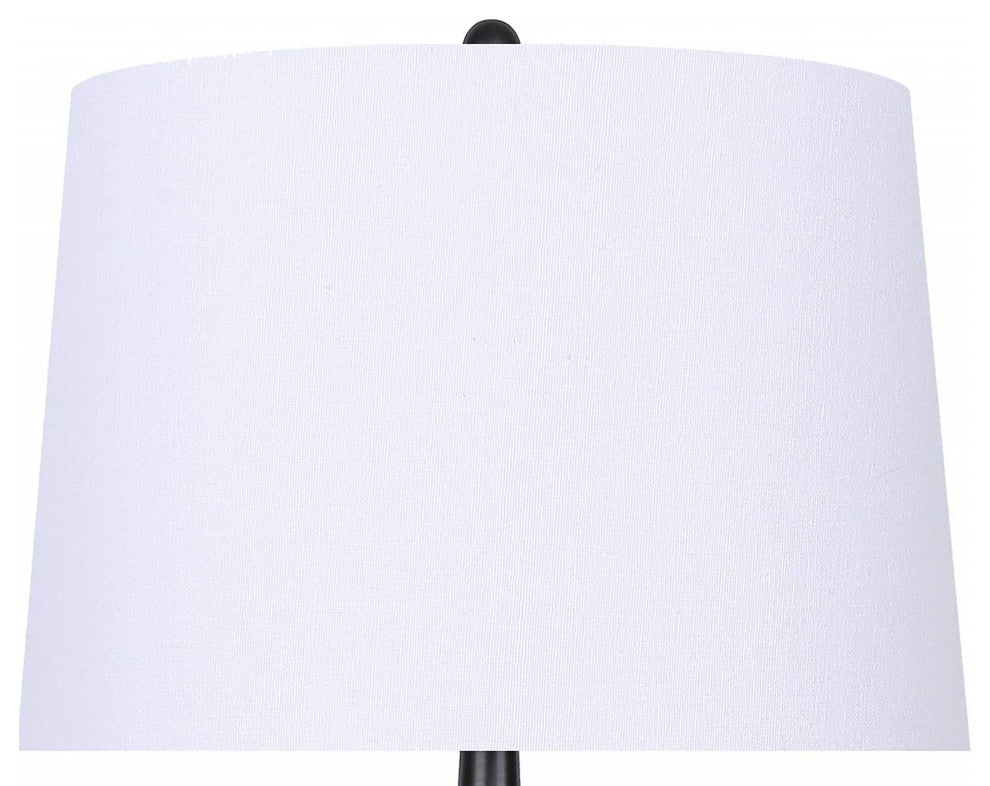 31" Oil-Rubbed Bronze Table Lamps With USB Port, Off-White Linen Shade, Set of 2
