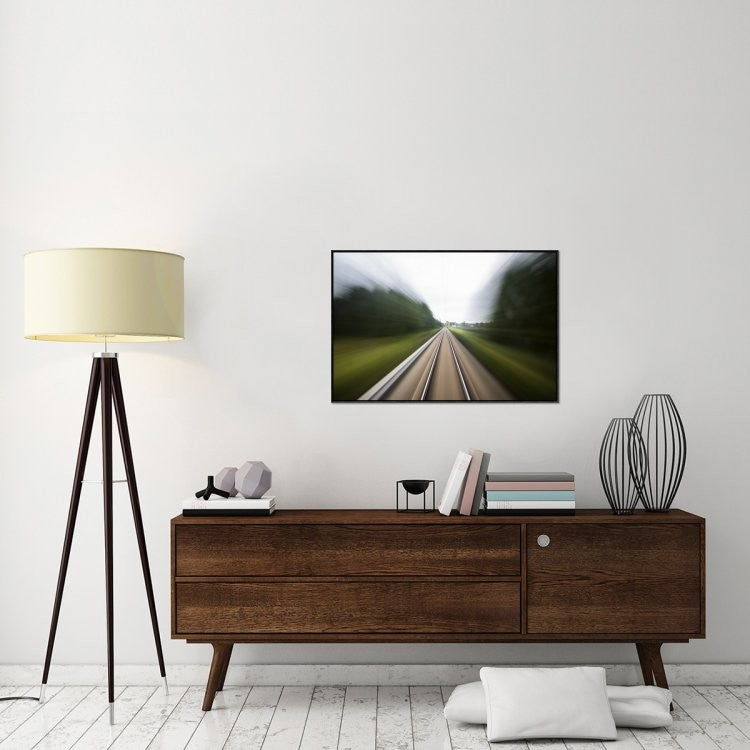 "Next Stop." Framed Canvas Giclee by Marius Noreger, 37x25"