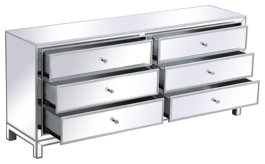 Elegant Decor Reflexion Chest Antique Silver