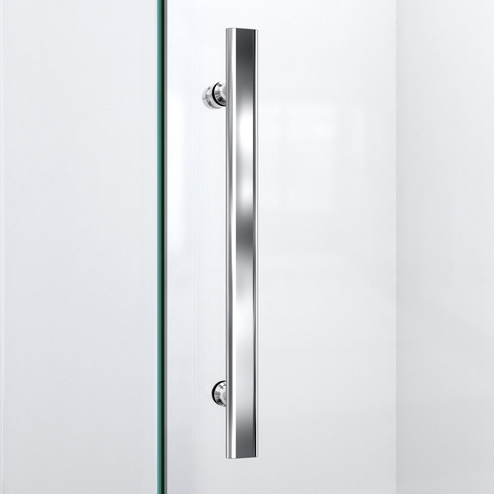 DreamLine Prism Lux 42x74 3/4 Neo-Angle Shower Enclosure, Chrome, White Base