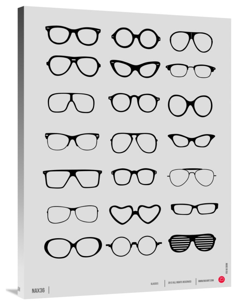 "Vintage Glasses Poster 1" Fine Art Print