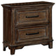 Benzara 2 Drawer Rustic Style Wooden Nightstand with Block Legs, Brown