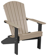 Poly Lakeside Adirondack Chair, Weatherwood & Black