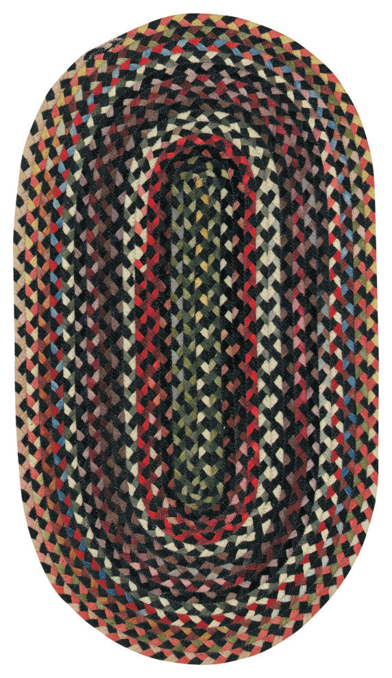 Capel St. Johnsbury Darkest Black 0440_300 Braided Rugs - 4' X 6' Oval