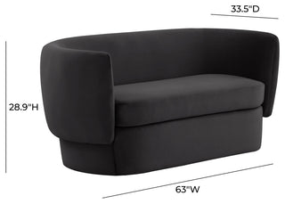 TOV Furniture Isabella Black Velvet Loveseat