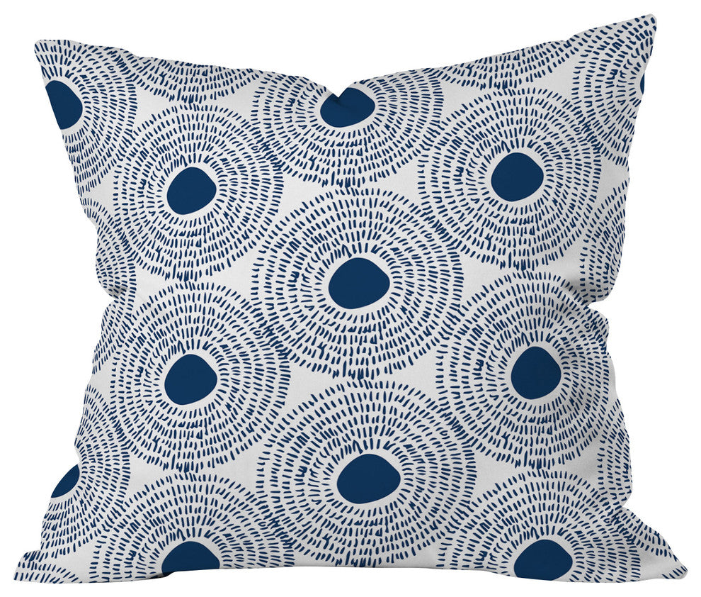 Camilla Foss Circles In Blue II Throw Pillow