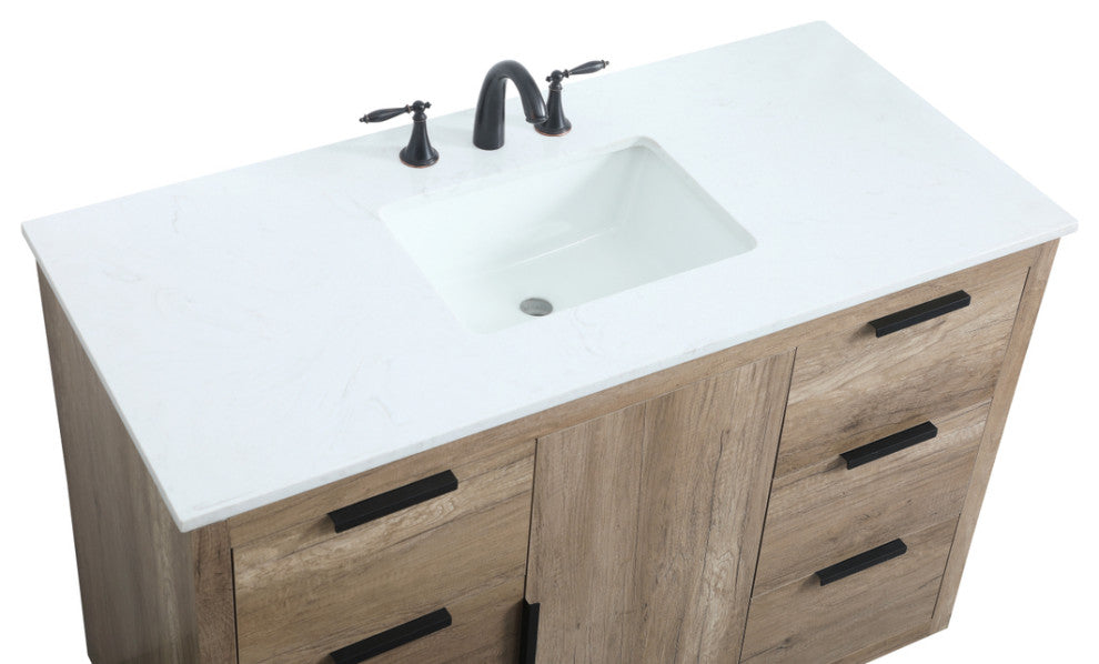 Bethany Single Bathroom Vanity, Natural Oak, 48"