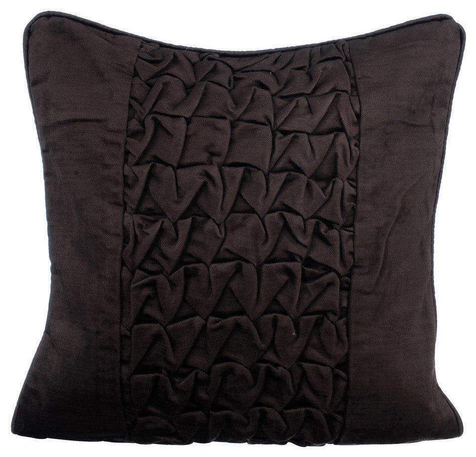 Black Decorative Euro shams 26"x26" Velvet, Knotty Black