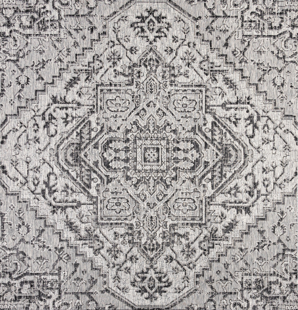 Estrella Bohemian Medallion Textured Weave Indoor/Outdoor Area Rug