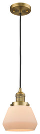 1-Light Fulton 7" Mini Pendant, Brushed Brass, Glass: Matte White Cased