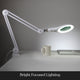 Brightech Lightview Desk Lamp with Clamp, 5 Diopter Glass Lens, White